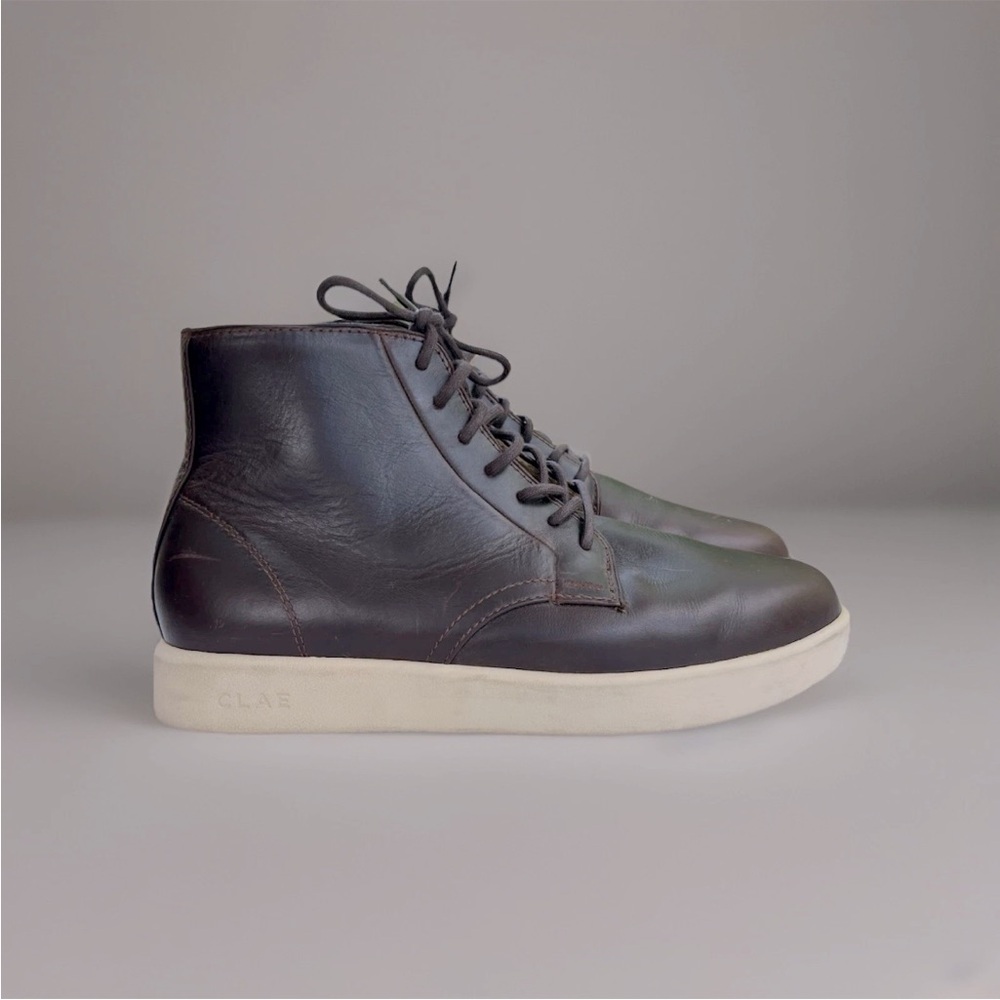 CLAE Gibson High Top Sneaker Shoes In Walrus Brown Leather Size 9